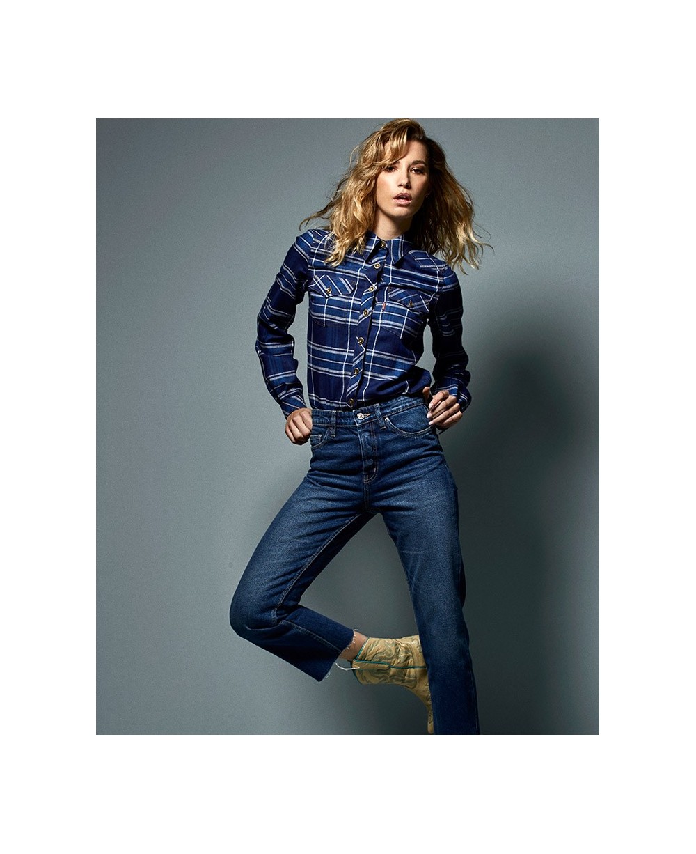 CAMISA BLUE CHECKED WOMAN