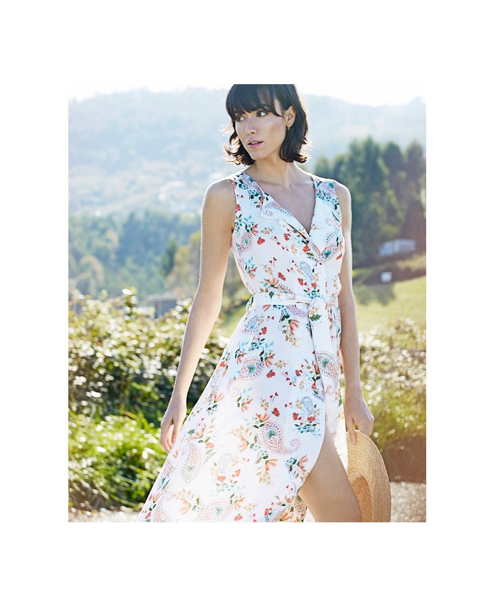 MAXI DRESS ESTAMPADO DOBLE ABOTONADURA JARA MAXI DRESS ESTAMPADO DOBLE ABOTONADURA JARA
