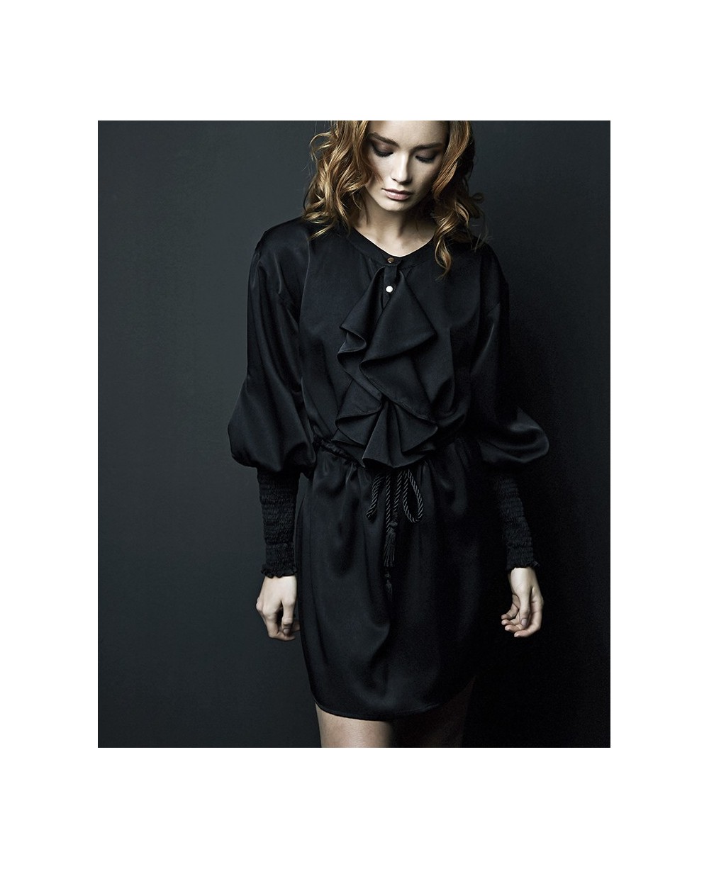 MINI DRESS BLACK SATIN MIA MINI DRESS BLACK SATIN MIA