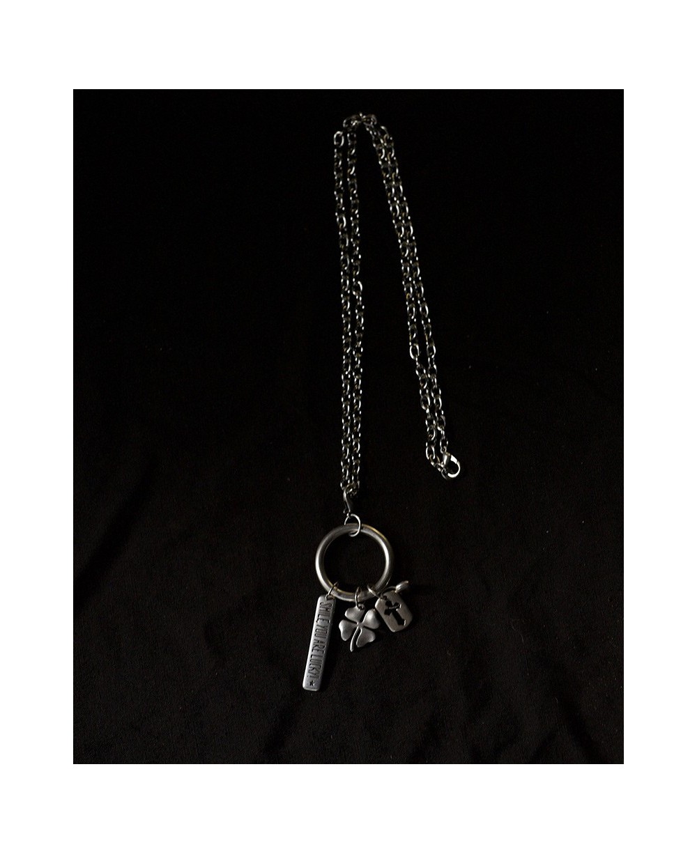 COLLAR CHARMS ANILLA PLATA LARGO