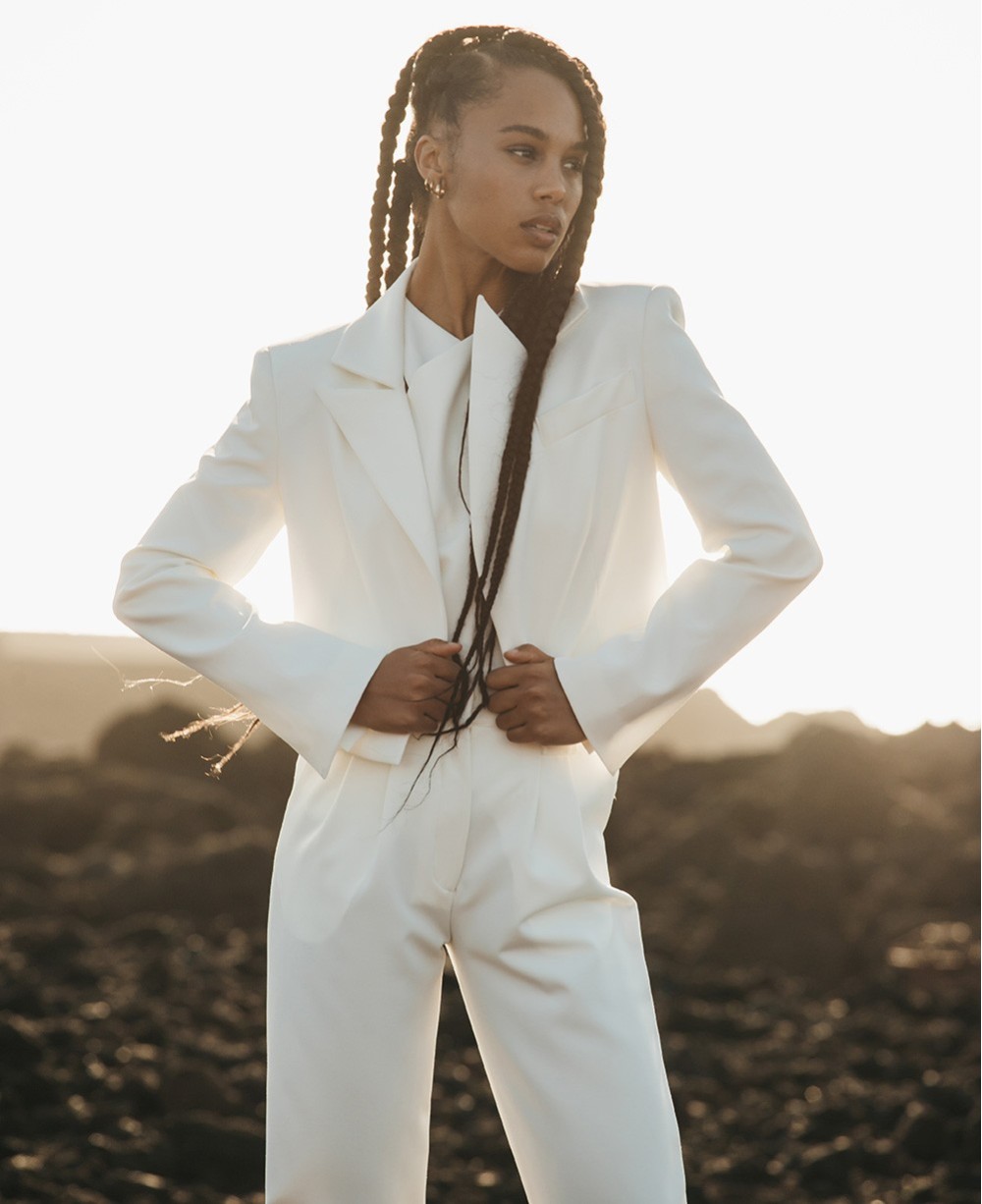 WHITE CROPPED BLAZER