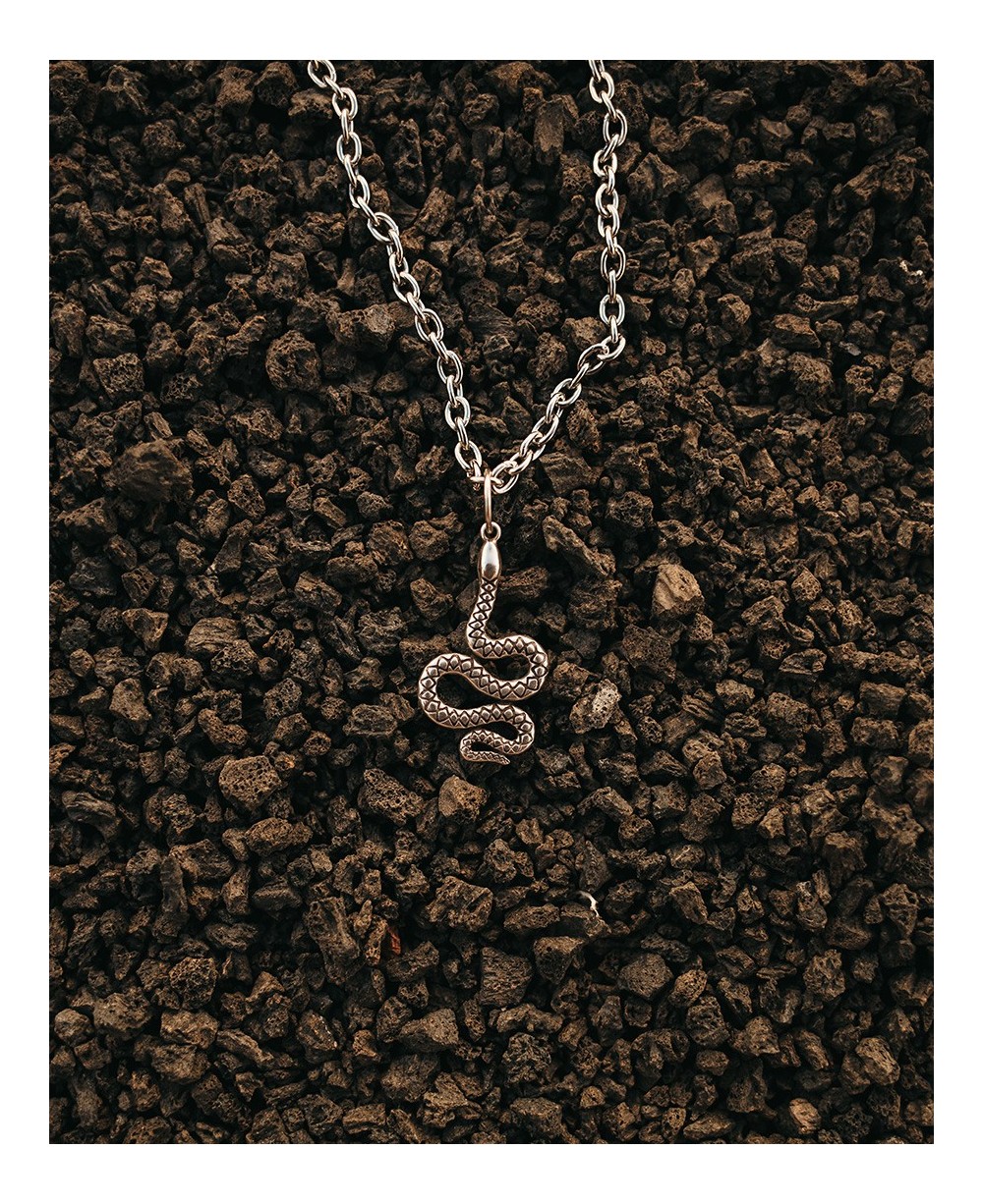 COLLAR CORTO SERPIENTE PLATA