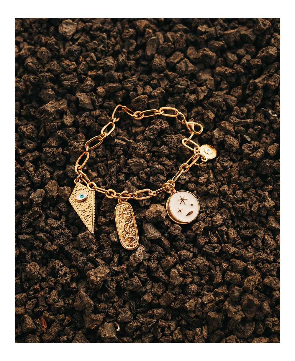 PULSERA LUNA BLANCA ORO