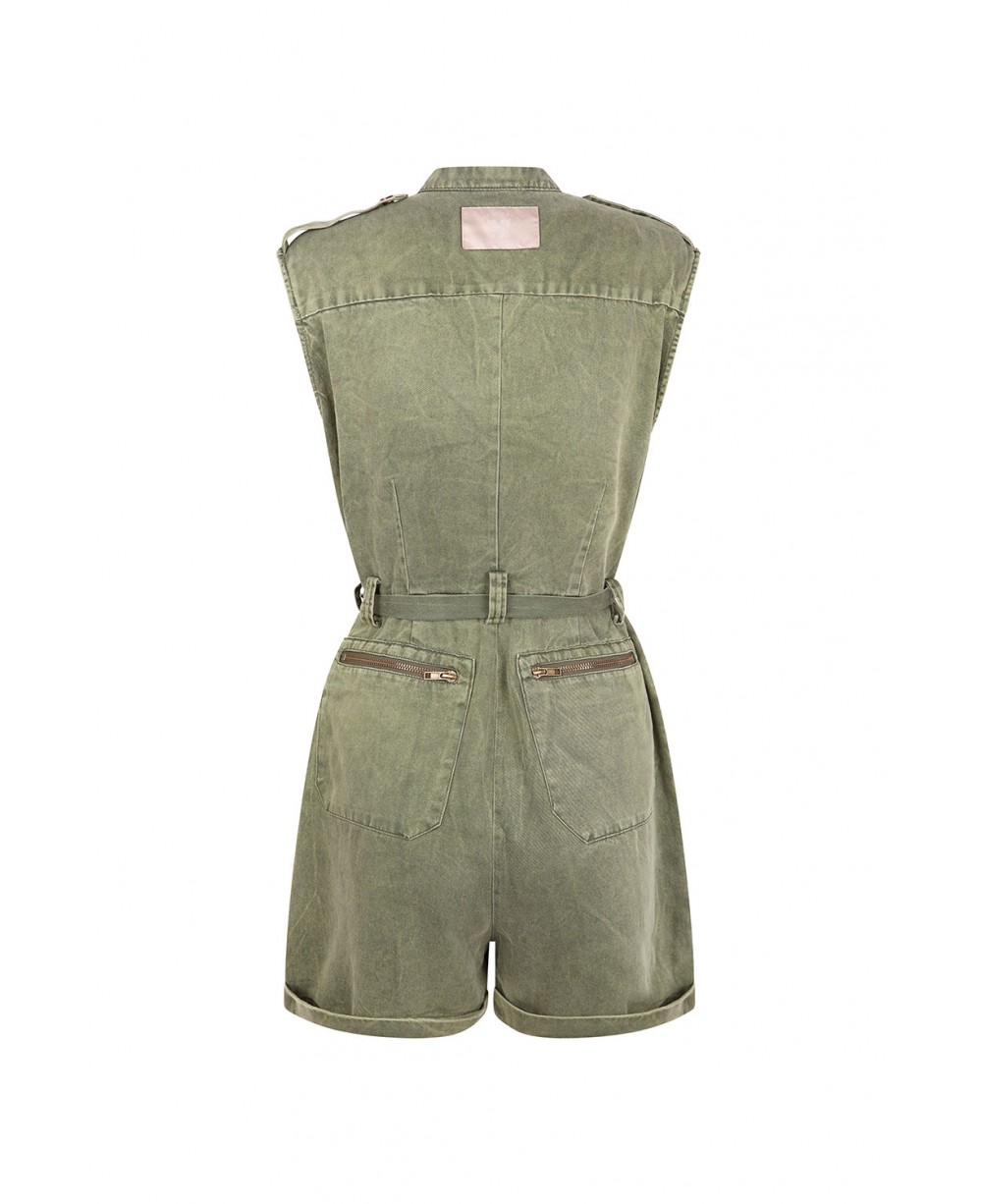 MONO CORTO DENIM VERDE CAQUI